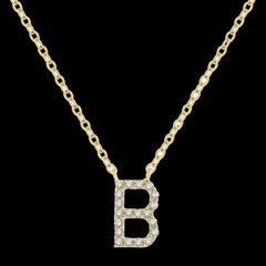 10K 0.06ct Diamond B-initial Necklace