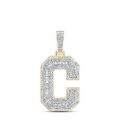 10k 2.9ct-Diamond "C" Initial Pendant