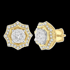 14K 0.50ct Diamond Cluster Earrings