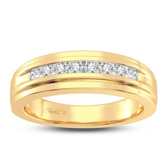 10K 0.50ct Diamond Channekl-set Wedding-Band
