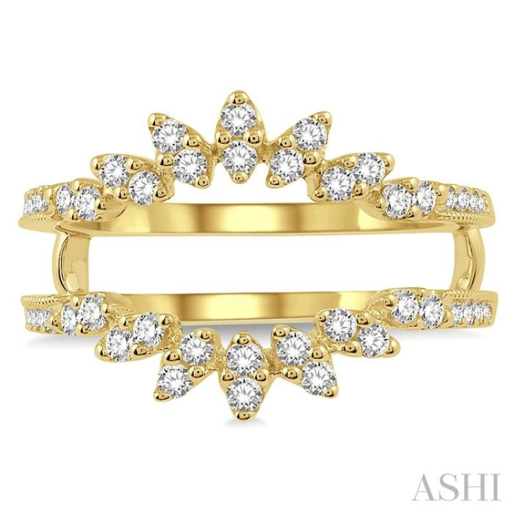 1/2 ctw Mini Marquise Mounts Round Cut Diamond Insert Ring in 14K Yellow Gold