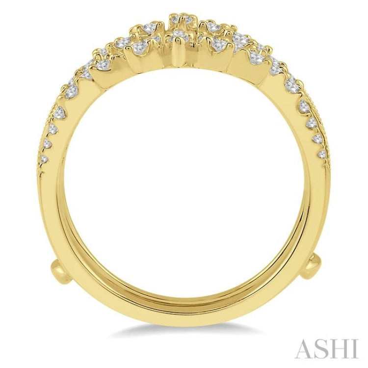1/2 ctw Mini Marquise Mounts Round Cut Diamond Insert Ring in 14K Yellow Gold