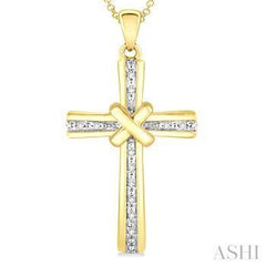 925 0.05ct Diamond Cross Pendant