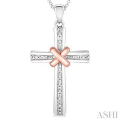 925 0.05ct Diamond Cross Pendant