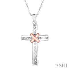 925 0.05ct Diamond Cross Pendant