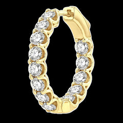 14K 3.00CT Diamond Hoop Earrings