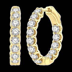 14K 3.00CT Diamond Hoop Earrings
