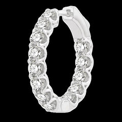 14K 3.00CT Diamond Hoop Earrings