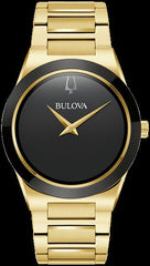 Men's Gold-tone Black-face Bulova Watch