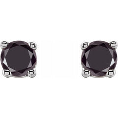 14K White Gold 1/8 CTW Natural Black Diamond Earrings