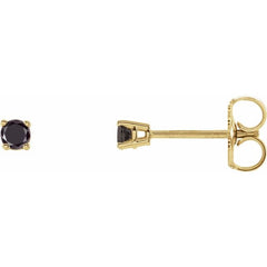 14K Yellow Gold 1/8 CTW Natural Black Diamond Earrings