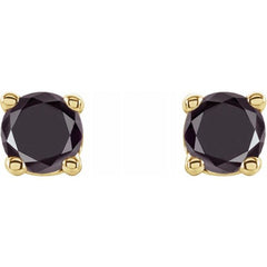 14K Yellow 1/8 CTW Natural Black Diamond Stud Earrings