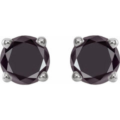 14K White 1/2 CTW Natural Black Diamond Stud Earrings