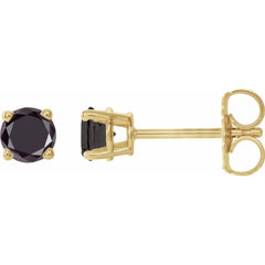 14K Yellow Gold 1/2 CTW Natural Black Diamond Earrings