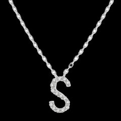 10K 0.06ct Diamond S-Initial Pendant