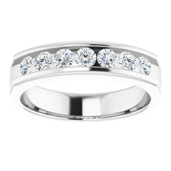 14K White 7/8 CTW Natural Diamond Band