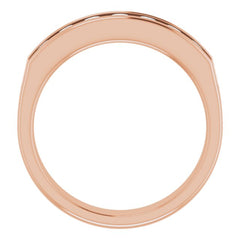 14K Rose 7/8 CTW Natural Diamond Band