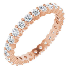 14K Rose 3/4 CTW Lab-Grown Diamond Eternity Band Size 7