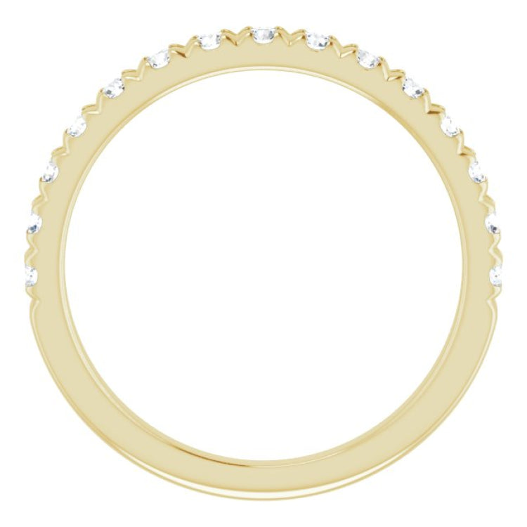14K Yellow 1/2 CTW Lab-Grown Diamond French-Set Anniversary Band