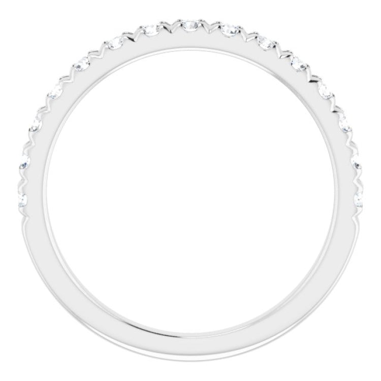 14K White 1/2 CTW Lab-Grown Diamond French-Set Anniversary Band