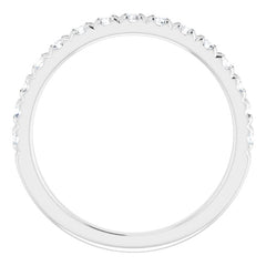 14K White 1/2 CTW Lab-Grown Diamond French-Set Anniversary Band