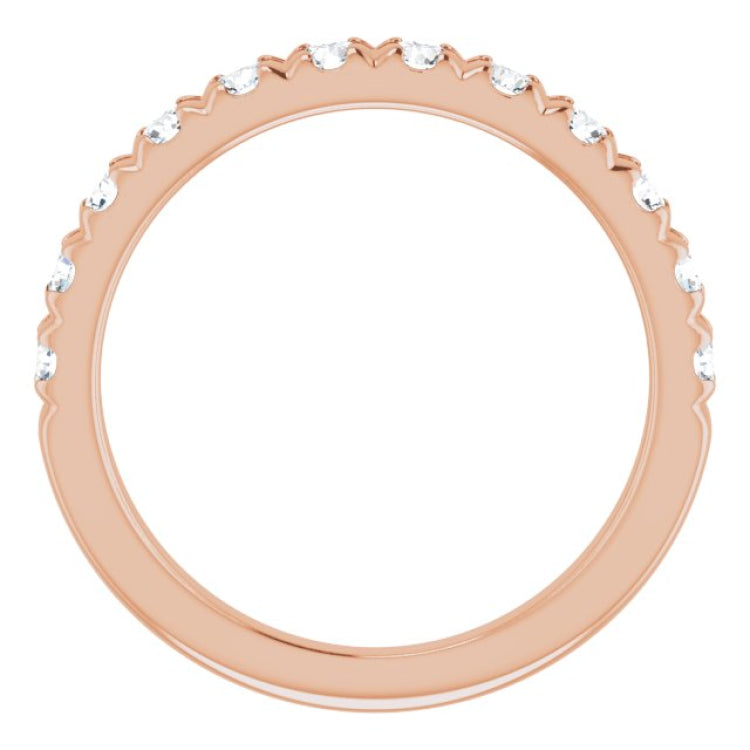14K Rose 3/4 CTW Lab-Grown Diamond French-Set Anniversary Band