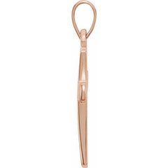 14K Rose Cross Pendant