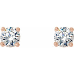 14K Rose 1/8 CTW Natural Diamond Cocktail-Style Earrings