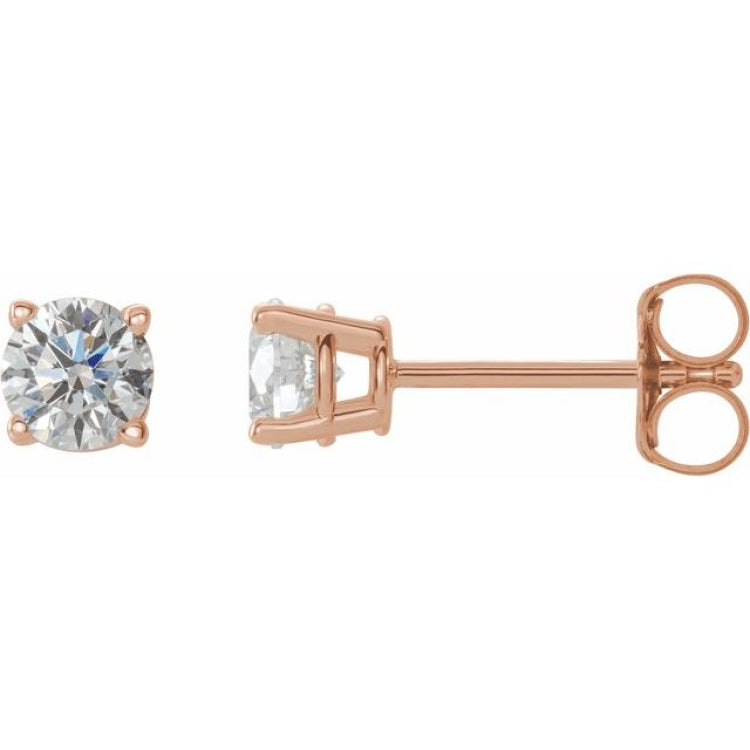 14K Rose 1/2 CTW Natural Diamond Stud Earrings