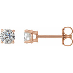 14K Rose 1/2 CTW Natural Diamond Stud Earrings