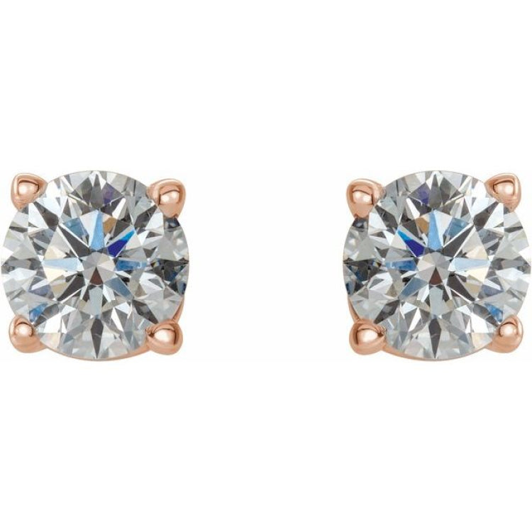 14K Rose 1/2 CTW Natural Diamond Stud Earrings