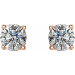 14K Rose 1/2 CTW Natural Diamond Stud Earrings