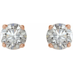 14K Rose 3/4 CTW Natural Diamond Stud Earrings