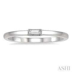 1/20 Ctw Baguette Diamond Stackable Petite Fashion Ring in 10K White Gold