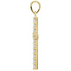 14K Yellow 1 CTW Lab-Grown Diamond Cross Pendant