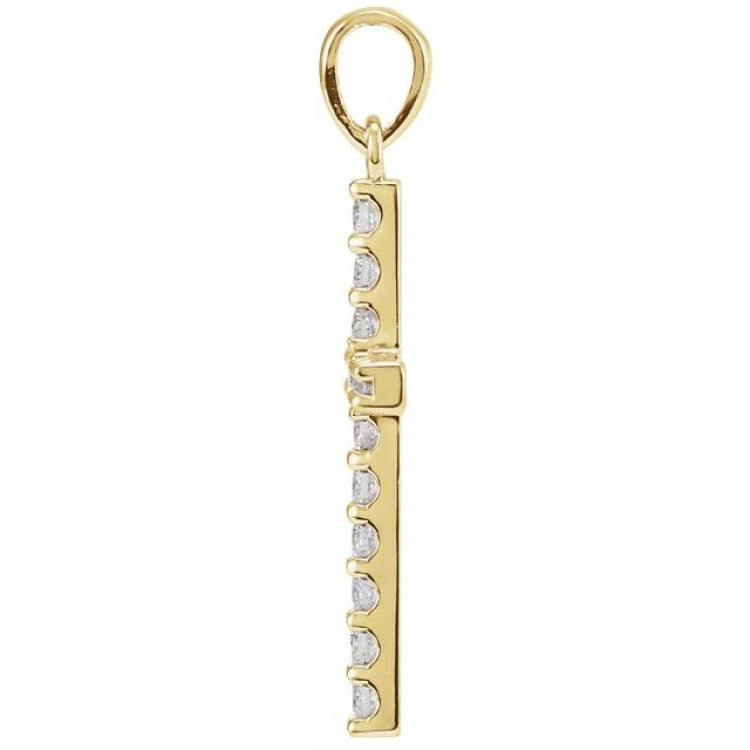 14K Yellow 1/2 CTW Lab-Grown Diamond Cross Pendant