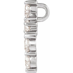 14K White 1/2 CTW Lab-Grown Diamond Pendant