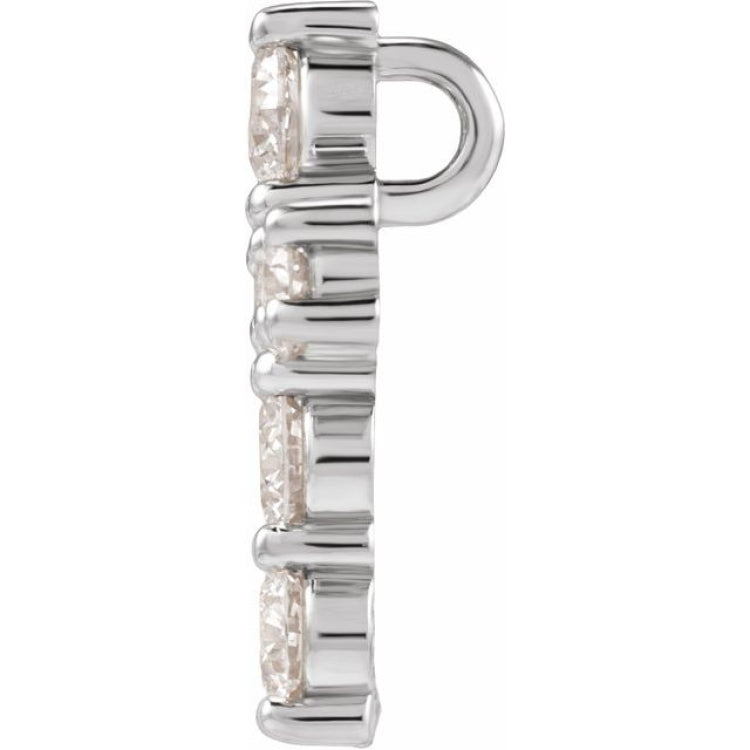 14K White 3/4 CTW Lab-Grown Diamond Pendant