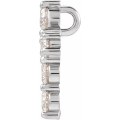 14K White 3/4 CTW Lab-Grown Diamond Pendant