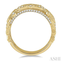 1/2 Ctw Lattice Round Cut Diamond Fashion Band in 14K Yellow Gold