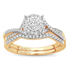 14K 0.70ct Diamond Cluster Ring-Set