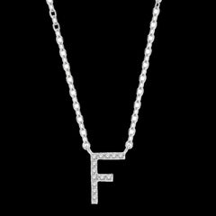 10K 0.06ct Diamond Initial-F Necklace