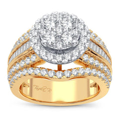 14K 2.55ct Diamond Cluster Ring