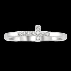 10K 0.04ct Diamond Cross Ring