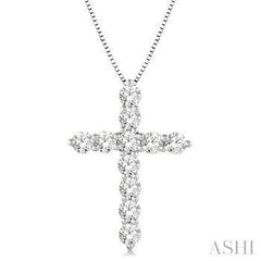 14K 0.05ct Diamond Cross  Necklace