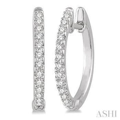 10K 0.20CT DIAMONDS HOOP EARRING