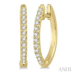 10K 0.20CT DIAMONDS HOOP EARRING