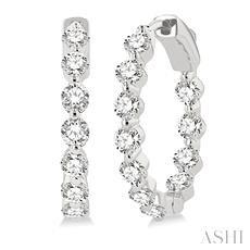 14K 3.00CT Diamond Hoop Earrings