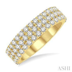 14k 1.25ct Diamond Three Row Band