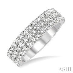 14k 1.25ct Diamond Three Row Band